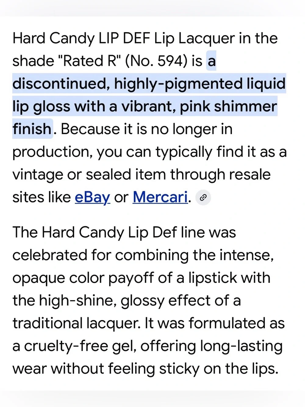 Hard Candy Lip Def Lip Lacquer - ‘Rated R’ Sealed